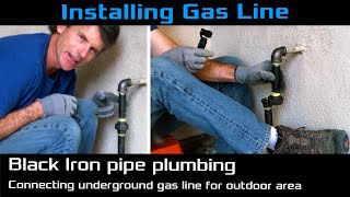 How to Connect Underground Natural Gas line for BBQ or Fire Pit to House [upl. by Charity]