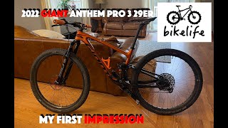 My New 2022 Giant Anthem Pro 3 29er  My Initial Thoughts on this XC Racing Machine [upl. by Parnas]