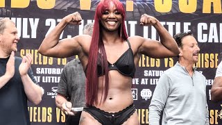 Claressa Shields vs Vanessa Joanisse • WEIGHIN amp FINAL FACE OFF [upl. by Zebulon137]