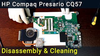 HP Compaq Presario CQ57 Disassembly Fan Cleaning and Thermal Paste Replacement [upl. by Thun]