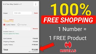 100 FREE SHOPPING 🤩  Havells App Unlimited Free Shopping 🛒🛍️ [upl. by Vera]