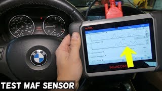 HOW TO TEST MAF ON BMW 325i 328i 335i 316i 318i 320i 335d 320d 318d 325xi 328xi [upl. by Ayenat]