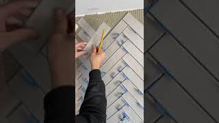 Cutting herringbone tile pattern [upl. by Abner]