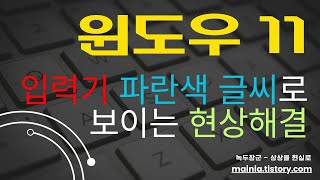 윈도우11 입력한 글자 파란색으로 변하는 입력기 해결하는 방법 [upl. by Alenoel872]