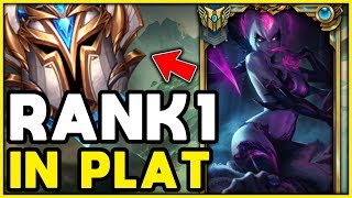 How RANK 1 Evelynn 1v9s Plats RANK 1 EVELYNN GOING INTO PLATINUM  League of Legends [upl. by Eldwin813]