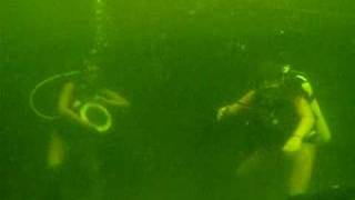 Jules Underwater Hotel Florida Kids playing frisbee underwater [upl. by Alejoa]