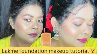 PARTY MAKEUP WITH ✅💯 AFFORDABLE PRODUCT  MAKEUP WITH LAKME FOUNDATION FOR BEGINNERS [upl. by Elitnahc794]