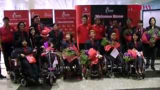 Paralympians Return To Singapore September 11 2012 [upl. by Edla]