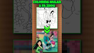 Coloring Mulan amp Fa Zhou💚 disney mulan fazhou happycolor viral trending love myfyp art fyp [upl. by Beilul]