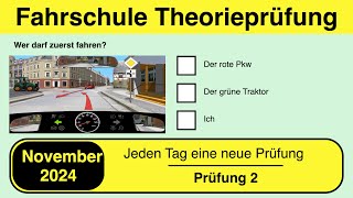 🚘 Führerschein Theorieprüfung Klasse B 🚗 November 2024  Prüfung 2🎓📚 [upl. by Sorvats394]