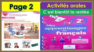 Activés orales cest bientôt la rentée dire bonjour mes apprentissages en français 2aep page 2 [upl. by Shenan]