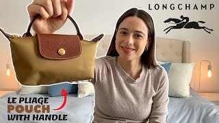 Longchamp Le Pliage Original Pouch with Handle Unboxing and Review  What Fits In My Bag [upl. by Laved]