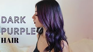 HOW TO DARK PURPLE HAIR DYEING At home [upl. by Eniad]