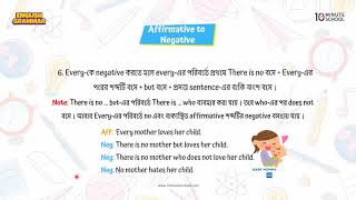 Transformation of Sentences Affirmative to Negative Sentences in English Grammar [upl. by Nylevol]