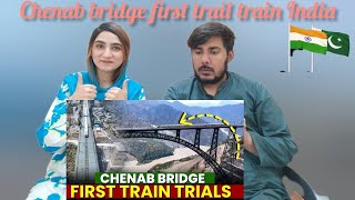 Chenab bridge  First train in India  Pakistani Reaction 🇵🇰 [upl. by Irim]