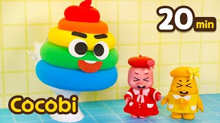 Comemos Comida de Colores y Hacemos Popó de Arco Iris🌈💩  Juego de Colores en Inglés  Cocobi [upl. by Siwel]