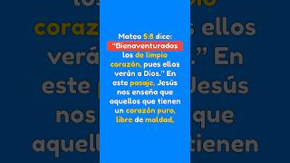 Mateo 58 dice “Bienaventurados los de limpio corazón pues ellos verán a Dios amor frases [upl. by Drofnats]