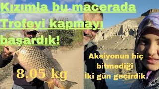 Baba kız balıktayız bu avda trofe yi yakaladık carpfishing sazanavi familycamping bigfish [upl. by Nilyac]