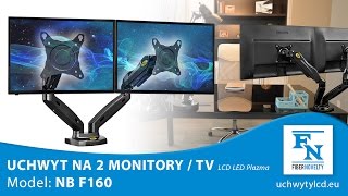 F160  Solidny obrotowy uchwyt biurkowy na sprężynie gazowej do dwóch monitorów LCD LED 17quot  27quot [upl. by Stanislaw]