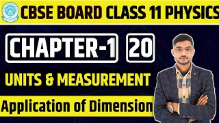 Units and Measurements  Application of Dimensional Analysis  NCERT  Cbse  Class 11th Physics [upl. by Erdei]