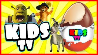 Kids Tv Surprise eggs  Shrek New cartoon Kinder surprise [upl. by Anitnas]