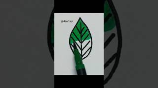 Easy leaf drawing how to draw a leaf coloring leafart satisfying shortsfeed shorts [upl. by Reade432]