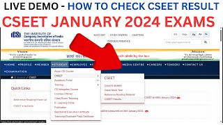 live Demo  how To Check CSEET January 2024 Result  CSEET RESULT Kaise Check Kare  CSEET RESULT [upl. by Sunderland815]