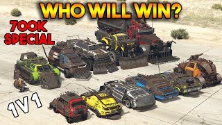 GTA 5 ONLINE  WHO WILL WIN 700K SPECIAL All Arena War DLC vehicles battle [upl. by Ainegul626]