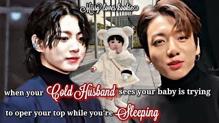 when your cold husband sees your baby is trying to open your top while youre sleeping btsff jk [upl. by Harmaning94]