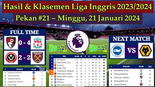 Hasil Liga Inggris Tadi Malam  BOURNEMOUTH vs LIVERPOOL  Klasemen EPL 2024 Pekan 21 [upl. by Egerton]