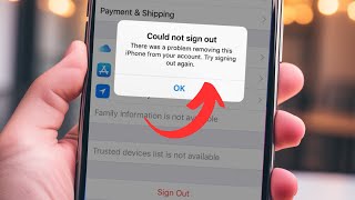 could not sign out there was a problem removing this iphone from your account try signing out again [upl. by Dnalyram]