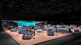 Lighting design for the MercedesBenz Exhibition Stand at Geneva Motor Show 2017  rgb gmbh [upl. by Bradly]