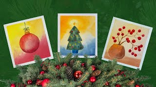 Cute Easy 10 Minute Christmas Cards  Watercolor Fun [upl. by Aletha]