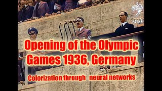 Opening of the Olympic Games 1936 Germany  AI colorization 5MP res 50 fps [upl. by Goerke]