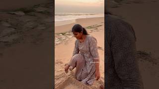 கோட்டைய அரிச்ச கடல்அலை😜 Sand Castle  மணல் கோட்டை villagelife nature kids fun seashore sea [upl. by Airot]