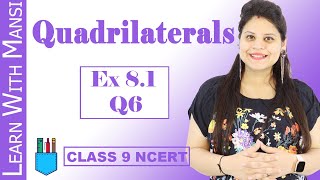 Class 9 Maths  Chapter 8  Exercise 81 Q6  Quadrilaterals  NCERT [upl. by Alphonso232]