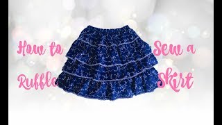 HOW TO SEW A THREE TIERED RUFFLE SKIRT SEWING FOR BEGINNERS [upl. by Trofmoc212]