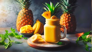 How To Make Pineapple Banana Smoothie A Healthy and Delicious Way to Fuel Your Day [upl. by Ynnavoj]