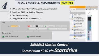 MS06D Siemens S210 04 Commission S210 Servo Drive using TIA Portal Startdrive [upl. by Yereffej]