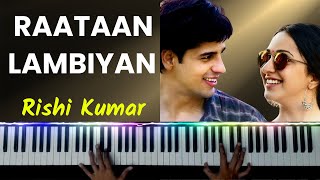 Raataan Lambiyan Piano Instrumental  Karaoke  Cover  Ringtone  Shershaah  Hindi Song Keyboard [upl. by Elleirua]