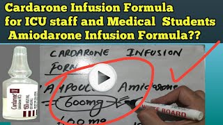 Cardarone Infusion formula in hindi Amiodarone Infusion formula in hindi  how to start Infusion [upl. by Alleira785]