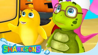 Wheels On The Bus  The Sharksons  Songs for Kids  Nursery Rhymes amp Kid Songs [upl. by Akemyt]