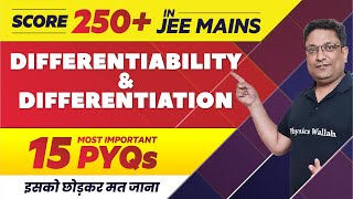 DIFFERENTIABILITY amp DIFFERENTIATION  15 Most Important PYQs in 1 Shot  JEE Main [upl. by Ajssatan955]