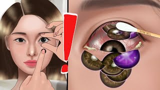 ASMR Removal of many contact lenses from the eye👁 Animation oshi no ko [upl. by Asnarepse]