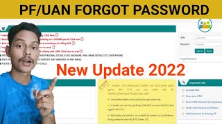 PFUAN FORGOT PASSWORD NEW UPDATE 2022  UAN Password change process 2022 [upl. by Bain]