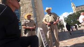 Alamo rangers protecting a public side walk [upl. by Pernell471]