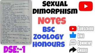 Sexual Dimorphism NotesBsc Zoology HonoursDSE1 notes keynotes [upl. by Helli152]