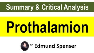 Prothalamion by Edmund spenser  Summary and Critical Analysis in Hindi with Notes [upl. by Gussi]