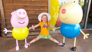 Gaby and Alex play with Mom at the Amusement Park Family Fun [upl. by Wadleigh403]