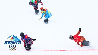 INSANE photo finish decides mens snowboard cross gold  Winter Olympics 2022  NBC Sports [upl. by Andromede]